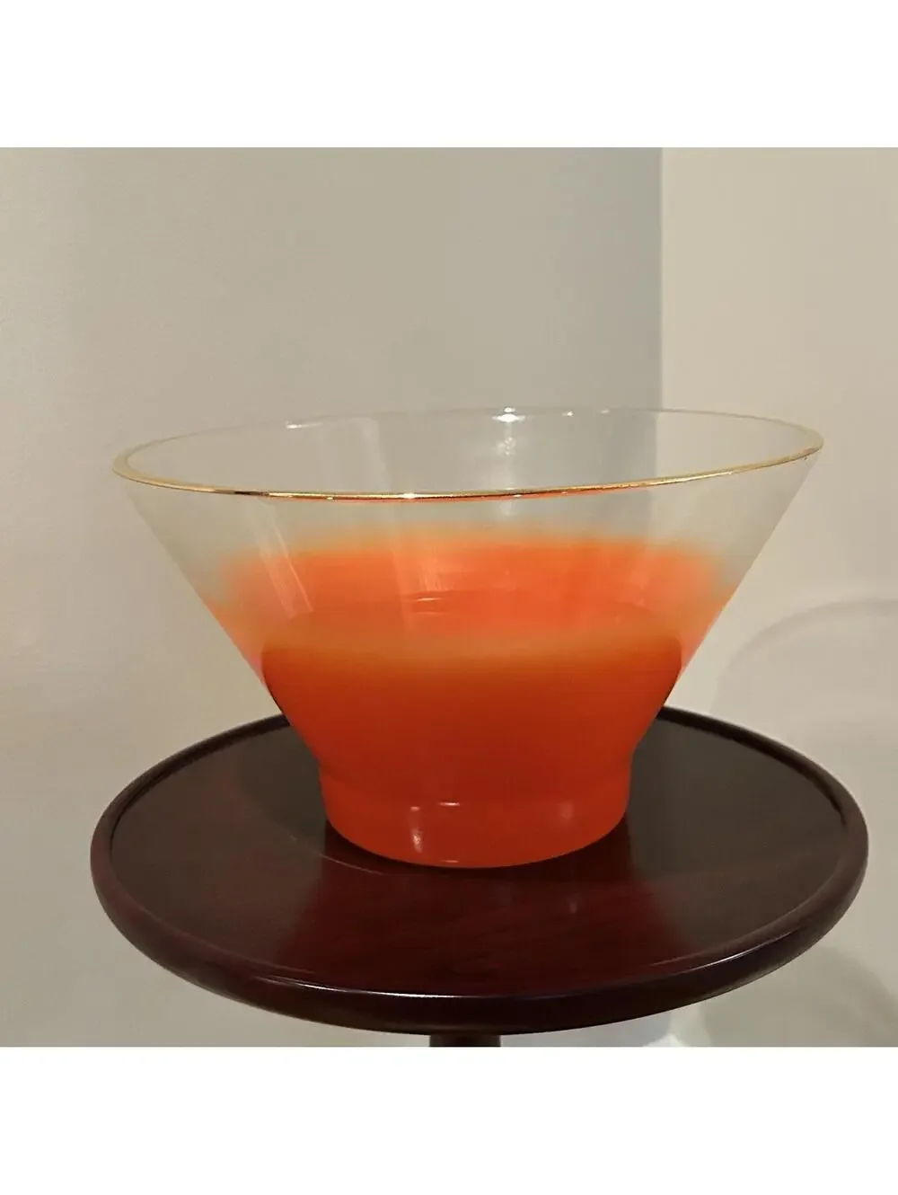 Blendo Punchbowl in Tangerine by West Virginia Glass Co.
